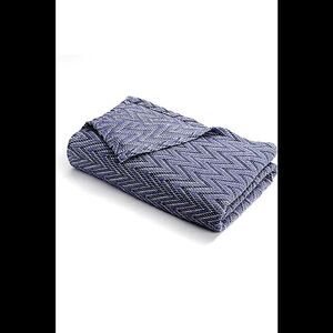 Northern Nights 100% Cotton Printed Chevron Blanket Fl/Qn Indigo